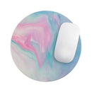 Marbleized Pink and Blue Paradise V482// WaterProof Rubber Foam Backed Anti-Slip Mouse Pad for Home Work Office or Gaming Computer Desk