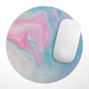 Marbleized Pink and Blue Paradise V482// WaterProof Rubber Foam Backed Anti-Slip Mouse Pad for Home Work Office or Gaming Computer Desk