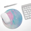 Marbleized Pink and Blue Paradise V482// WaterProof Rubber Foam Backed Anti-Slip Mouse Pad for Home Work Office or Gaming Computer Desk