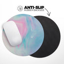 Marbleized Pink and Blue Paradise V482// WaterProof Rubber Foam Backed Anti-Slip Mouse Pad for Home Work Office or Gaming Computer Desk