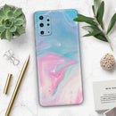 Marbleized Pink and Blue Paradise V482 - Premium Vinyl Skin Decal for Samsung Galaxy S25 Ultra, S24, S23, S22 & All Galaxy S Models