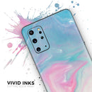 Marbleized Pink and Blue Paradise V482 - Premium Vinyl Skin Decal for Samsung Galaxy S25 Ultra, S24, S23, S22 & All Galaxy S Models