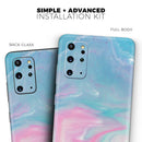 Marbleized Pink and Blue Paradise V482 - Premium Vinyl Skin Decal for Samsung Galaxy S25 Ultra, S24, S23, S22 & All Galaxy S Models