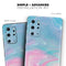 Marbleized Pink and Blue Paradise V482 - Skin-Kit for the Samsung Galaxy S-Series S20, S20 Plus, S20 Ultra , S10 & others (All Galaxy Devices Available)