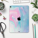 Marbleized Pink and Blue Paradise V482 - Full Body Skin Decal for the Apple iPad Pro 12.9", 11", 10.5", 9.7", Air or Mini (All Models Available)
