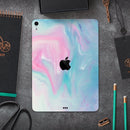 Marbleized Pink and Blue Paradise V482 - Full Body Skin Decal for the Apple iPad Pro 12.9", 11", 10.5", 9.7", Air or Mini (All Models Available)