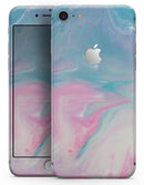 Marbleized Pink and Blue Paradise V482 - Skin-kit for the iPhone 8 or 8 Plus