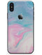 Marbleized Pink and Blue Paradise V482 - iPhone X Skin-Kit