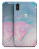 Marbleized Pink and Blue Paradise V482 - iPhone X Skin-Kit