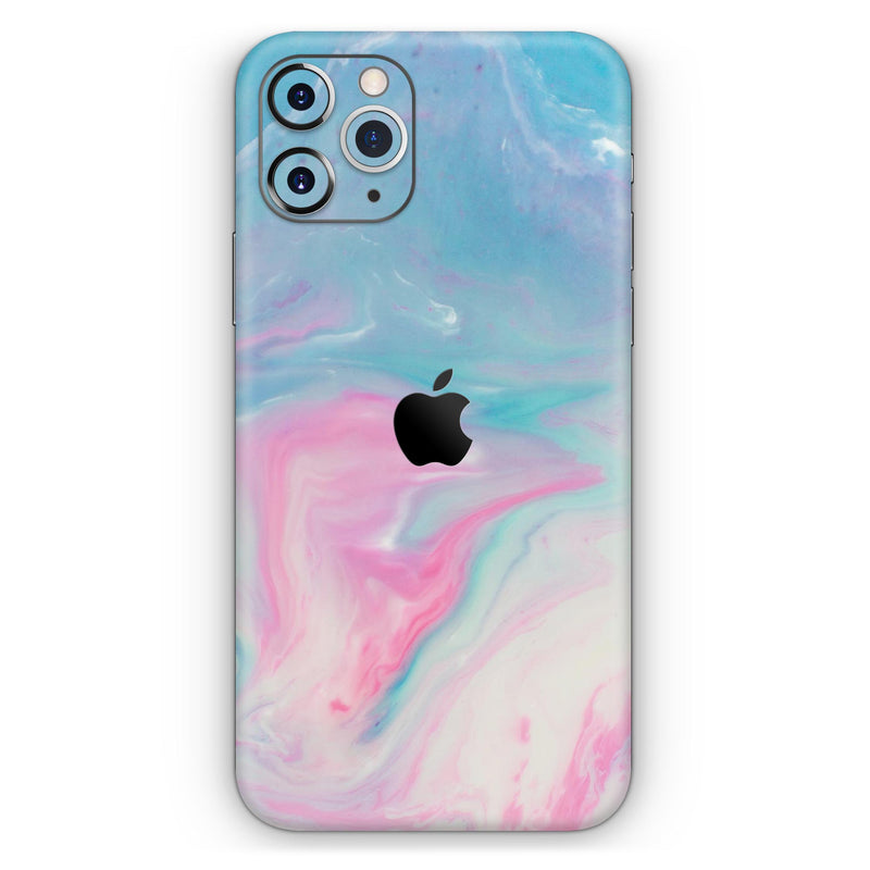 Marbleized Pink and Blue Paradise V482 - Protective Skin Wrap & Decal – Compatible with iPhone SE to iPhone 17 Pro Max (All Models)