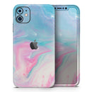 Marbleized Pink and Blue Paradise V482 - Protective Skin Wrap & Decal – Compatible with iPhone SE to iPhone 17 Pro Max (All Models)
