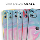 Marbleized Pink and Blue Paradise V482 - Protective Skin Wrap & Decal – Compatible with iPhone SE to iPhone 17 Pro Max (All Models)
