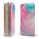 Marbleized Pink and Blue Paradise V712 iPhone 6/6s or 6/6s Plus 2-Piece Hybrid INK-Fuzed Case