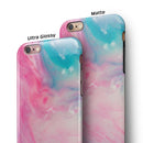 Marbleized Pink and Blue Paradise V712 iPhone 6/6s or 6/6s Plus 2-Piece Hybrid INK-Fuzed Case
