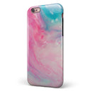 Marbleized Pink and Blue Paradise V712 iPhone 6/6s or 6/6s Plus 2-Piece Hybrid INK-Fuzed Case
