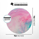 Marbleized Pink and Blue Paradise V712// WaterProof Rubber Foam Backed Anti-Slip Mouse Pad for Home Work Office or Gaming Computer Desk