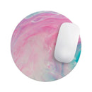 Marbleized Pink and Blue Paradise V712// WaterProof Rubber Foam Backed Anti-Slip Mouse Pad for Home Work Office or Gaming Computer Desk