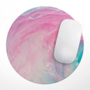 Marbleized Pink and Blue Paradise V712// WaterProof Rubber Foam Backed Anti-Slip Mouse Pad for Home Work Office or Gaming Computer Desk