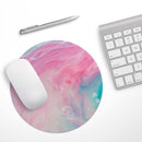 Marbleized Pink and Blue Paradise V712// WaterProof Rubber Foam Backed Anti-Slip Mouse Pad for Home Work Office or Gaming Computer Desk