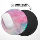 Marbleized Pink and Blue Paradise V712// WaterProof Rubber Foam Backed Anti-Slip Mouse Pad for Home Work Office or Gaming Computer Desk