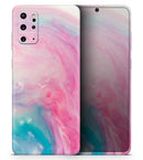 Marbleized Pink and Blue Paradise V712 - Premium Vinyl Skin Decal for Samsung Galaxy S25 Ultra, S24, S23, S22 & All Galaxy S Models