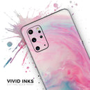 Marbleized Pink and Blue Paradise V712 - Premium Vinyl Skin Decal for Samsung Galaxy S25 Ultra, S24, S23, S22 & All Galaxy S Models