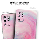 Marbleized Pink and Blue Paradise V712 - Premium Vinyl Skin Decal for Samsung Galaxy S25 Ultra, S24, S23, S22 & All Galaxy S Models