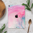 Marbleized Pink and Blue Paradise V712 - Full Body Skin Decal for the Apple iPad Pro 12.9", 11", 10.5", 9.7", Air or Mini (All Models Available)