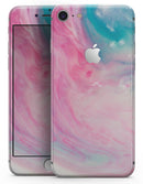 Marbleized Pink and Blue Paradise V712 - Skin-kit for the iPhone 8 or 8 Plus