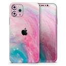 Marbleized Pink and Blue Paradise V712 - Vinyl Skin Wrap for iPhone 17 Pro Max, 17 Pro, 17 Air, 17, 16 & All Models — Soft Matte or Ultra Gloss