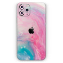 Marbleized Pink and Blue Paradise V712 - Vinyl Skin Wrap for iPhone 17 Pro Max, 17 Pro, 17 Air, 17, 16 & All Models — Soft Matte or Ultra Gloss