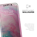 Marbleized Pink and Blue Paradise V712 - Vinyl Skin Wrap for iPhone 17 Pro Max, 17 Pro, 17 Air, 17, 16 & All Models — Soft Matte or Ultra Gloss