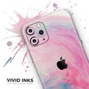 Marbleized Pink and Blue Paradise V712 - Vinyl Skin Wrap for iPhone 17 Pro Max, 17 Pro, 17 Air, 17, 16 & All Models — Soft Matte or Ultra Gloss