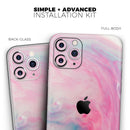 Marbleized Pink and Blue Paradise V712 - Vinyl Skin Wrap for iPhone 17 Pro Max, 17 Pro, 17 Air, 17, 16 & All Models — Soft Matte or Ultra Gloss