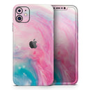 Marbleized Pink and Blue Paradise V712 - Vinyl Skin Wrap for iPhone 17 Pro Max, 17 Pro, 17 Air, 17, 16 & All Models — Soft Matte or Ultra Gloss