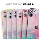 Marbleized Pink and Blue Paradise V712 - Vinyl Skin Wrap for iPhone 17 Pro Max, 17 Pro, 17 Air, 17, 16 & All Models — Soft Matte or Ultra Gloss