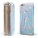 Marbleized Pink and Blue Soft v3 iPhone 6/6s or 6/6s Plus 2-Piece Hybrid INK-Fuzed Case