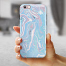 Marbleized Pink and Blue Soft v3 iPhone 6/6s or 6/6s Plus 2-Piece Hybrid INK-Fuzed Case