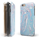 Marbleized Pink and Blue Soft v3 iPhone 6/6s or 6/6s Plus 2-Piece Hybrid INK-Fuzed Case