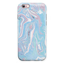 Marbleized Pink and Blue Soft v3 iPhone 6/6s or 6/6s Plus 2-Piece Hybrid INK-Fuzed Case