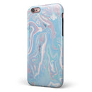 Marbleized Pink and Blue Soft v3 iPhone 6/6s or 6/6s Plus 2-Piece Hybrid INK-Fuzed Case