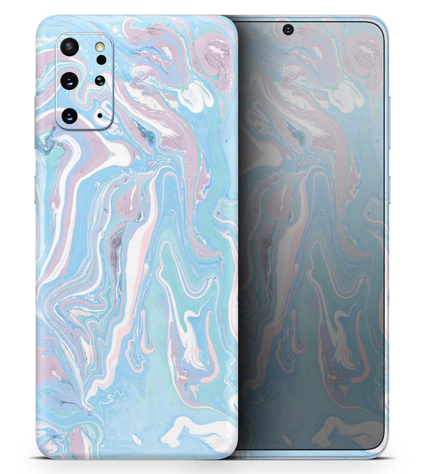 Marbleized Pink and Blue Soft v3 - Skin-Kit for the Samsung Galaxy S-Series S20, S20 Plus, S20 Ultra , S10 & others (All Galaxy Devices Available)