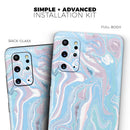 Marbleized Pink and Blue Soft v3 - Premium Vinyl Skin Decal for Samsung Galaxy S25 Ultra, S24, S23, S22 & All Galaxy S Models