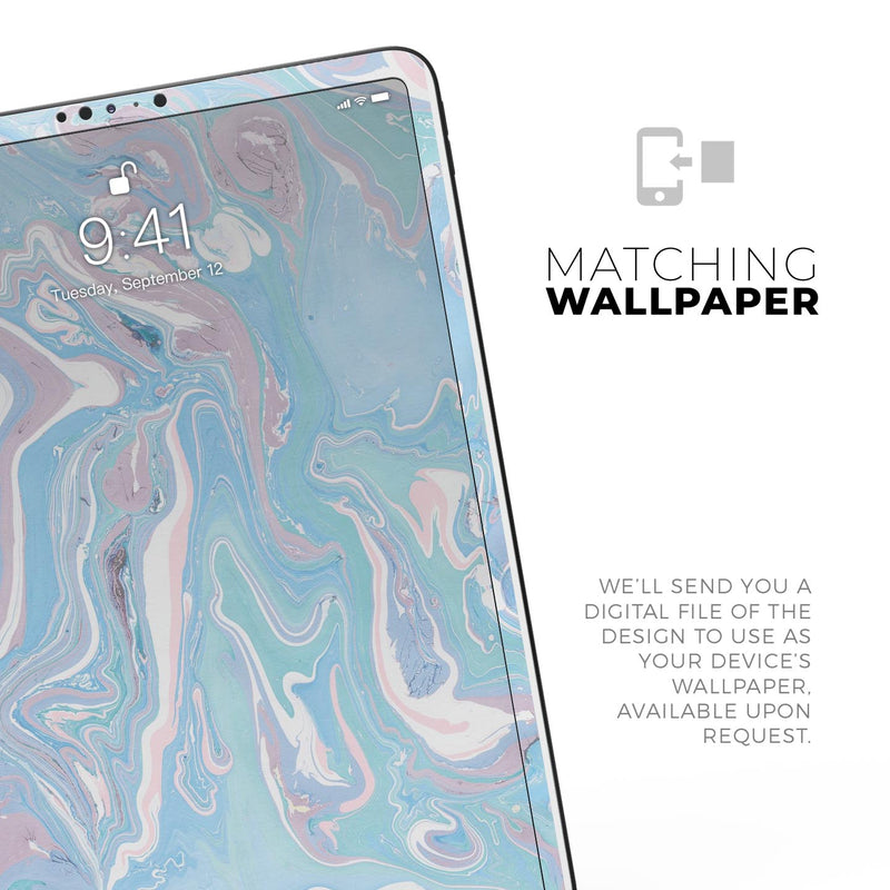 Marbleized Pink and Blue Soft v3 - Full Body Skin Decal for the Apple iPad Pro 12.9", 11", 10.5", 9.7", Air or Mini (All Models Available)