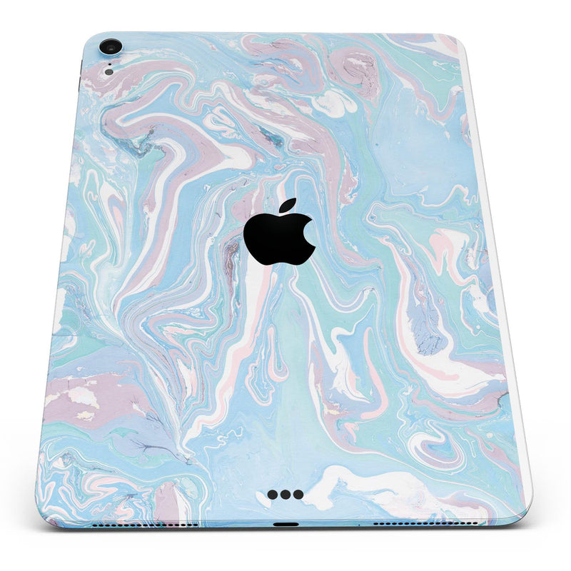 Marbleized Pink and Blue Soft v3 - Full Body Skin Decal for the Apple iPad Pro 12.9", 11", 10.5", 9.7", Air or Mini (All Models Available)