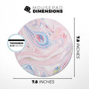 Marbleized Pink and Blue Swirl V2123// WaterProof Rubber Foam Backed Anti-Slip Mouse Pad for Home Work Office or Gaming Computer Desk