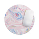 Marbleized Pink and Blue Swirl V2123// WaterProof Rubber Foam Backed Anti-Slip Mouse Pad for Home Work Office or Gaming Computer Desk
