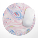 Marbleized Pink and Blue Swirl V2123// WaterProof Rubber Foam Backed Anti-Slip Mouse Pad for Home Work Office or Gaming Computer Desk