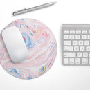 Marbleized Pink and Blue Swirl V2123// WaterProof Rubber Foam Backed Anti-Slip Mouse Pad for Home Work Office or Gaming Computer Desk