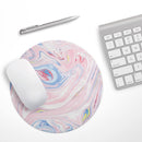 Marbleized Pink and Blue Swirl V2123// WaterProof Rubber Foam Backed Anti-Slip Mouse Pad for Home Work Office or Gaming Computer Desk